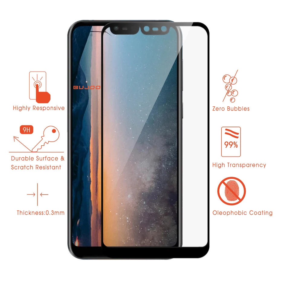 100% BUJOO Настоящее 2.5D защитное закаленное стекло для Nokia 2 3 5 6 7 Plus 8 2018 1 X5 X6|Защитные