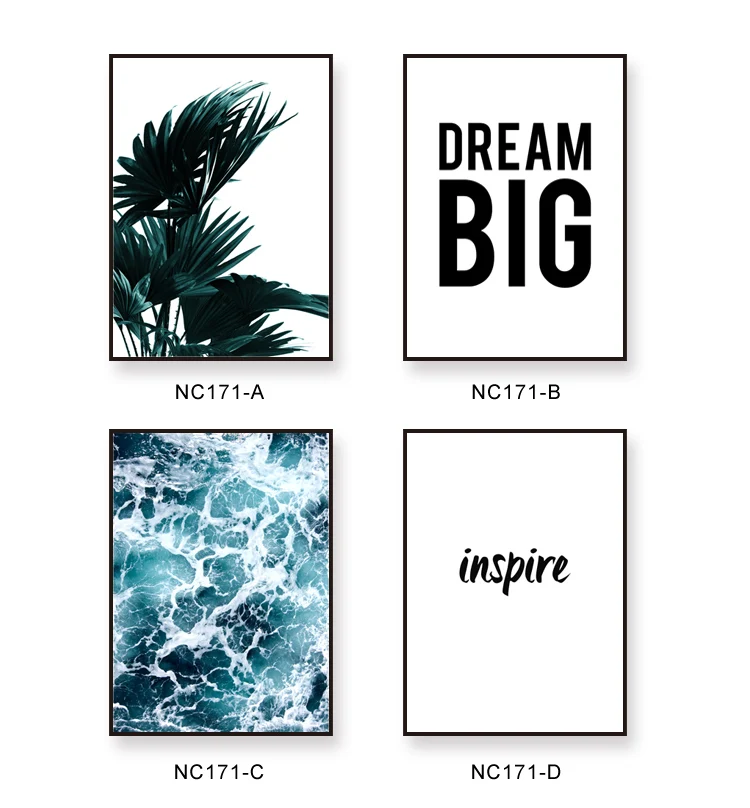 Modern Sea Waves Letters Landscape Wall Canvas Painting Posters And Prints Pictures For Living Room Decoration Paintingn | Дом и сад