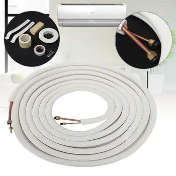 10 Meter Air Conditioner Pair Coil Tube 1/4'' 3/8'' Insulate Copper Aluminum Pipe Split Line Wire Home Air Conditioner Parts катушка индуктивности jantzen air core wire coil 1 00 mm 0 65 mh 0 38 ohm 1952
