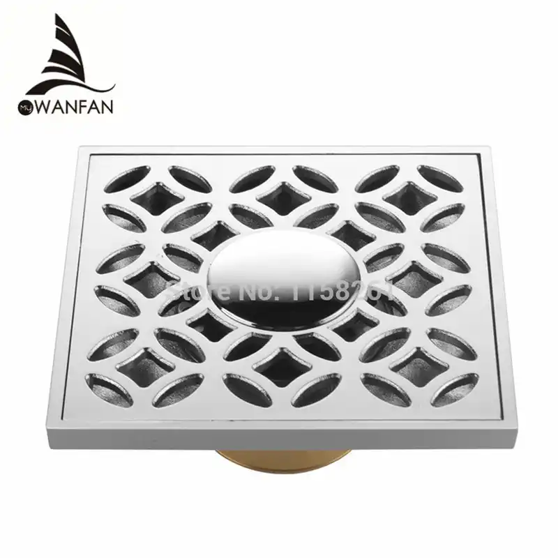 Drains 10x10cm Square Brass Floor Drain Linear Shower Drain Covers