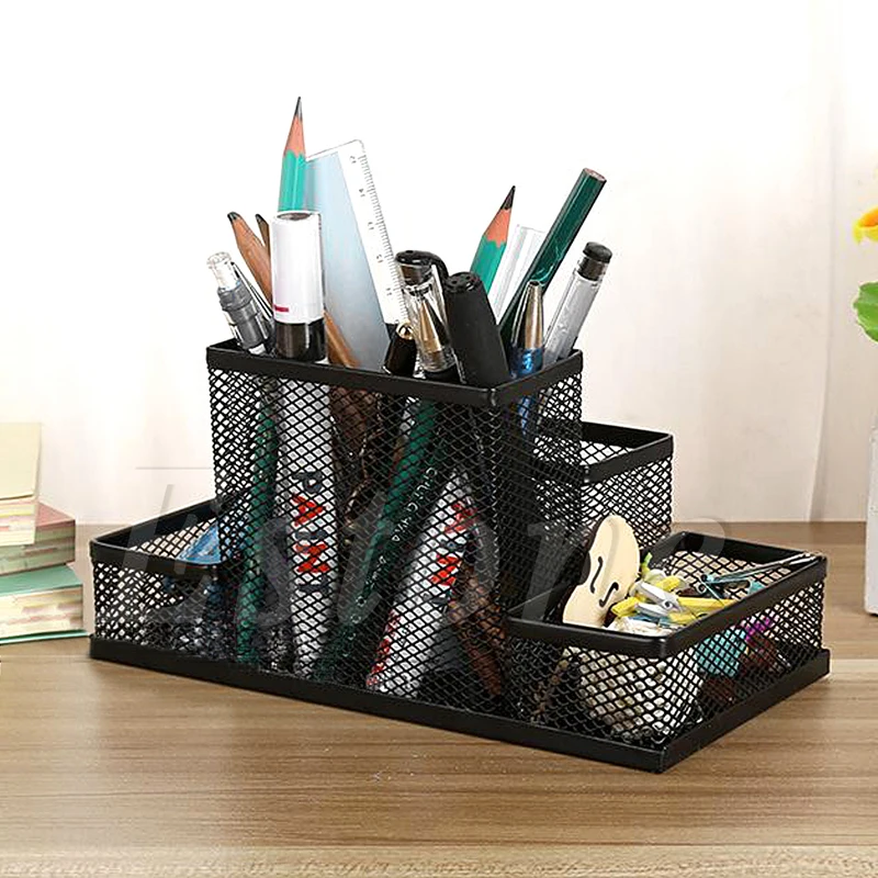 

Better Metal Black Mesh Office Desktop Organizer Pen Pencil Box Stationery Holder Case