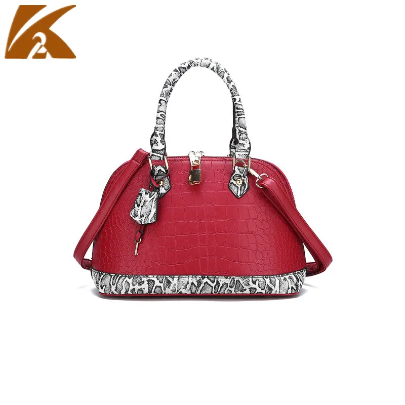 

KVKY Fashion Cross Body Shell Bags for Women Alligator Leather Handbags Messenger Hand Bags Woman Business Shoulder Bag Handbag