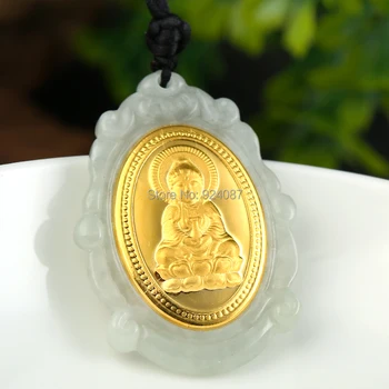 

Genuine jade Guanyin blessed PENDANT MENS Pendant with certificate