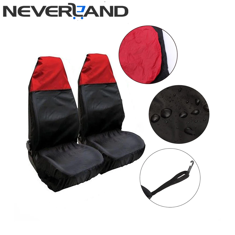 High Density Nylon Waterproof Auto Car Front Seat Cover Sweat Sand Sports Carseat Protector Red Removable