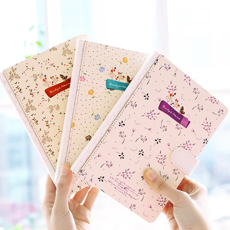 Flower Floral Hard Cover Cute Notebook Sketchbook Planner Travel Diary