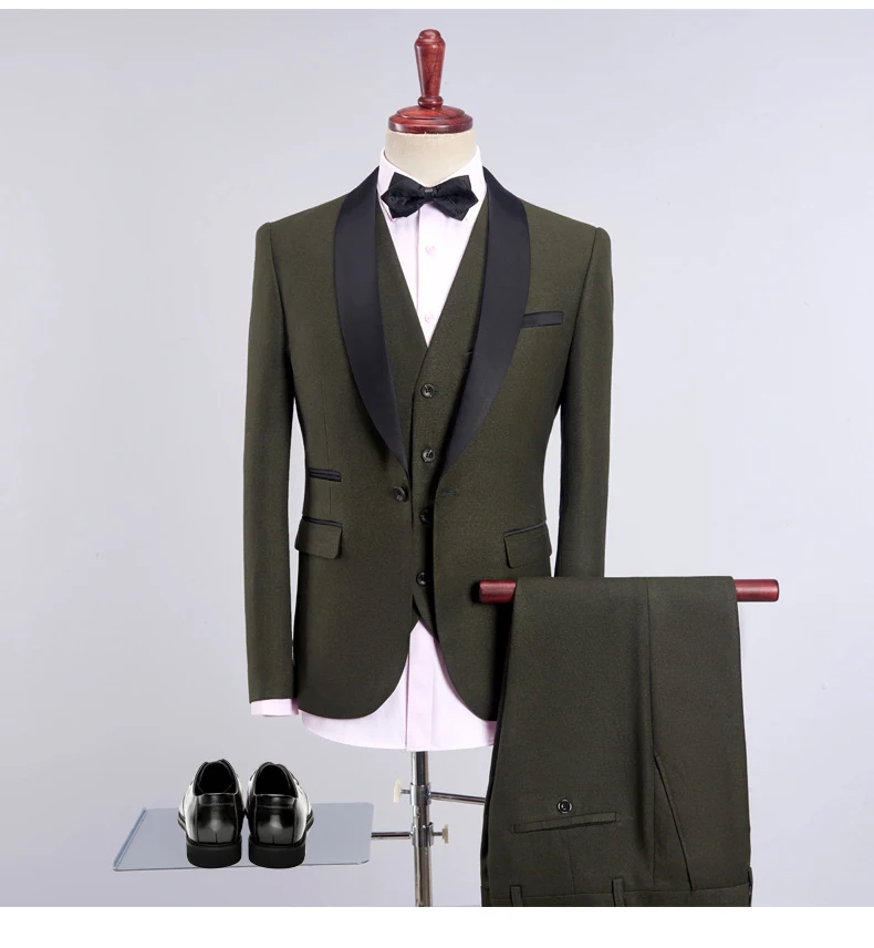 2018 Classic Dark Green Prom Suits Male Best Man Married Dress Groom Wedding Tuxedo Jacket Business Men Formal Suits 2018 Classic Dark Green Prom Suits Male Best Man Married Dress Groom Wedding Tuxedo Jacket Business Men Formal Suits