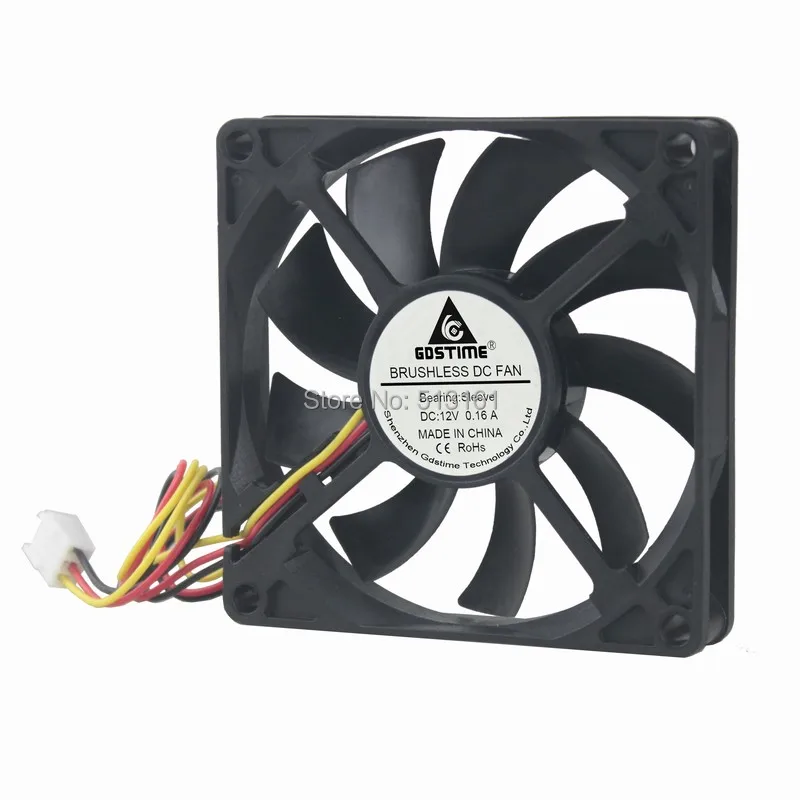 1 шт. Gdstime 3Pin кулер для охлаждения процессора радиатор 80 мм 15 DC 12 В ПК компьютера |