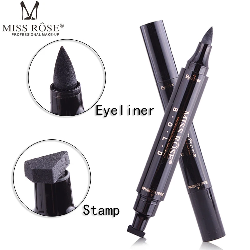 Жидкая подводка для глаз MISS ROSE Black быстросохнущая Водостойкая Подводка