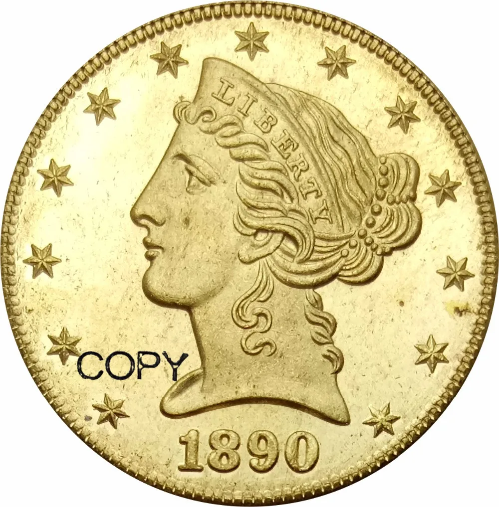 Соединенные Штаты Америки 5 долларов Liberty Coronet Head-Half Eagle с девиз 1890 латунь имитация монеты