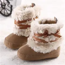 Для новорожденных и маленьких девочек; мягкие туфли с бантиком для младенцев зимние ботинки для малышей теплые флисовые сапоги
