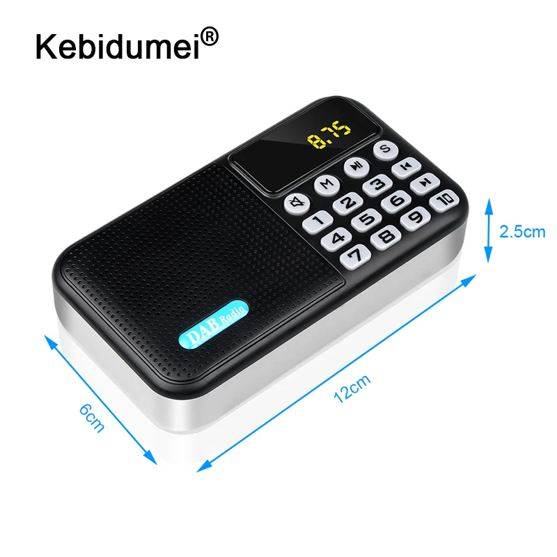

kebidumei Portable DAB DAB+FM Digital Radio Player Receiver Handheld Bluetooth Mini Music Stereo Radio Speaker Support AUX TF