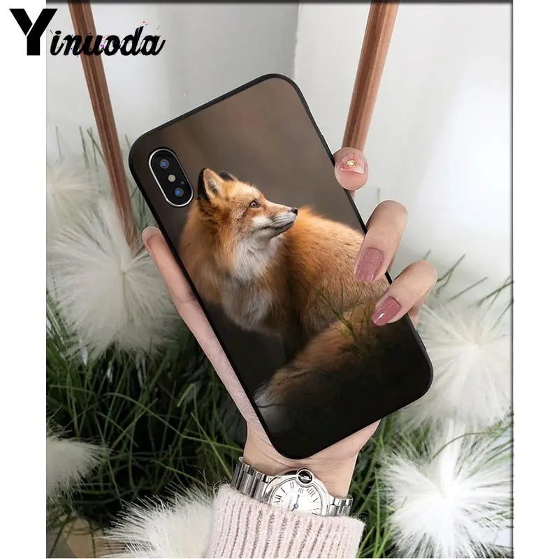 Yinuoda Забавный Мягкий силиконовый чехол из ТПУ с изображением лисы аниме для iPhone 5 5Sx 6 7 7plus 8 8Plus X XS MAX XR