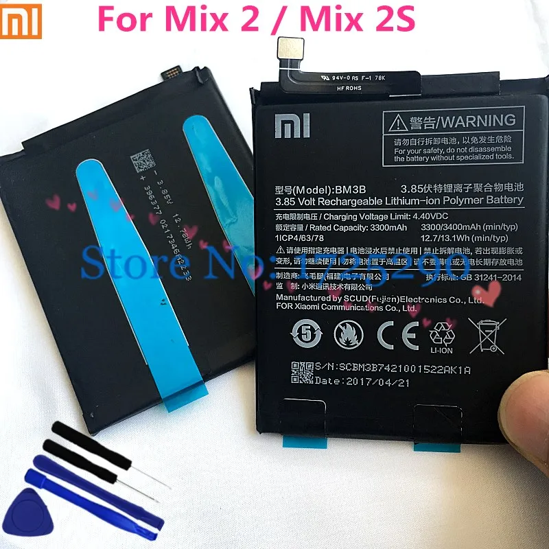 Настоящий аккумулятор BM3B емкостью 3400 мАч с клеем, стикер для Xiaomi mi Mix 2 2S II mi x2 mi x2S 5,9" /BM3K для mi x3 mi x 3