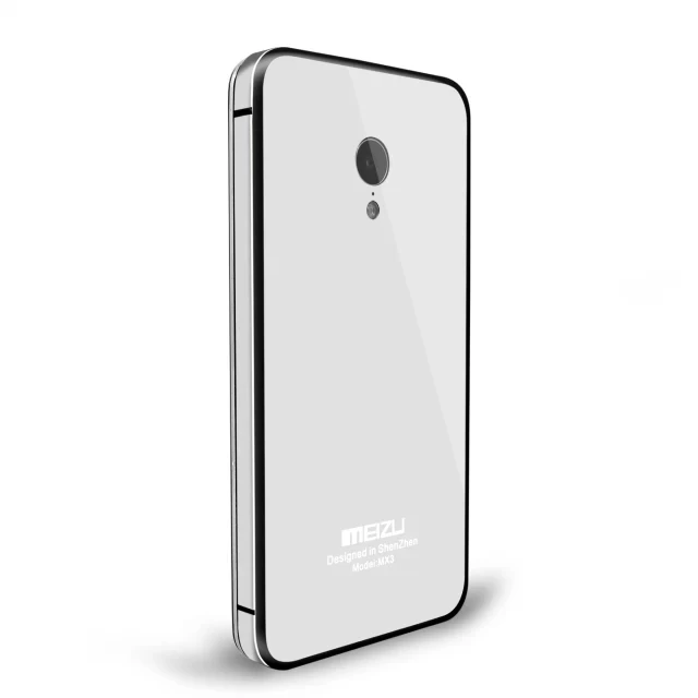 Роскошный блестящий гладкий зеркальный чехол из закаленного стекла черного цвета с металлической рамкой для Meizu MX3 MX 3 Корпус Запасные части - Цвет: YB White