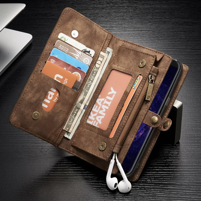 comprar CaseMe Genuine Capa Flip de Couro Para Samsung Galaxy S7 S8 Plus Ponta de Segunda Camada de Couro Do Couro Multifuncional Carteira Casos de Telefone