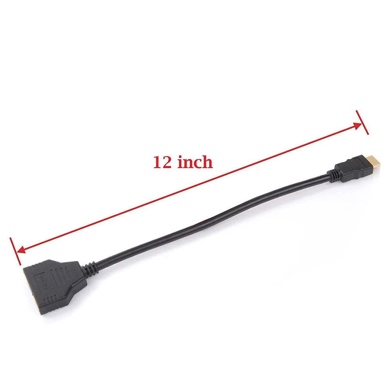

New 1080P HDMI Splitter Cable Male to 2 Female 1 In 2 Out Converter Adapter 30cm DOM668