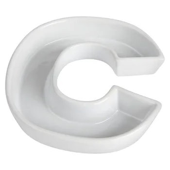 

White ceramic letter dish C candy plate party accessary wedding supply dish porcelain plate