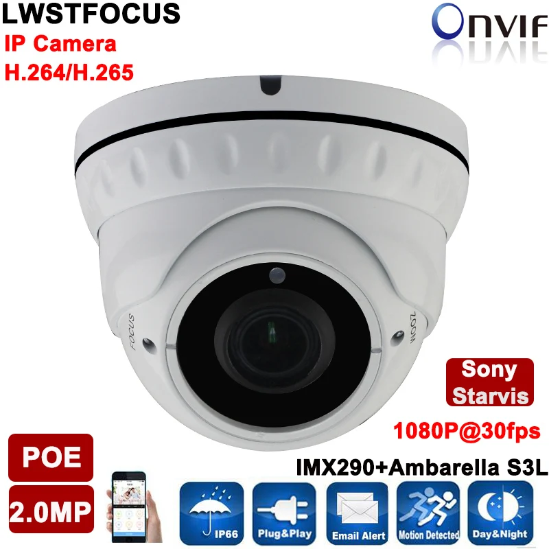 imágenes para Sony S3L IMX290 + Ambarella FULL HD 1080 P 2MP ONVIF 2.0 Megapíxeles Cámara IP Domo Impermeable Al Aire Libre Cámara de Vigilancia IP ONVIF imágenes para Sony S3L IMX290 + Ambarella FULL HD 1080 P 2MP ONVIF 2.0 Megapíxeles Cámara IP Domo Impermeable Al Aire Libre Cámara de Vigilancia IP ONVIF