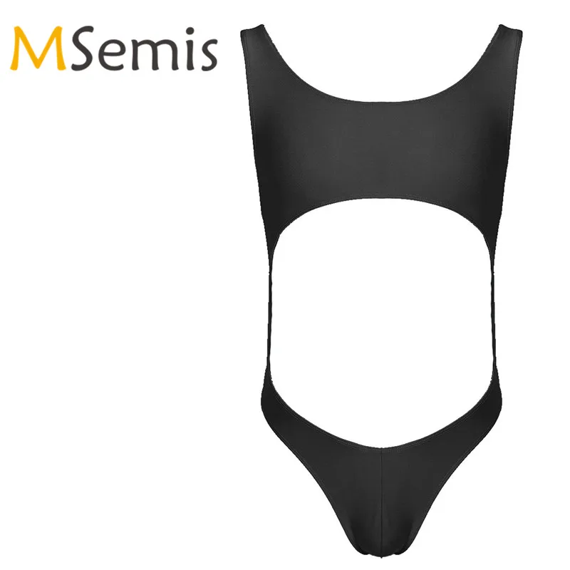 

Gay Swimwear Men Bikini Thongs Bodysuit Lingerie High Cut Out Tight Swimsuit Bulge Pouch Underwear Gymnastics Leotard Bodysuit
