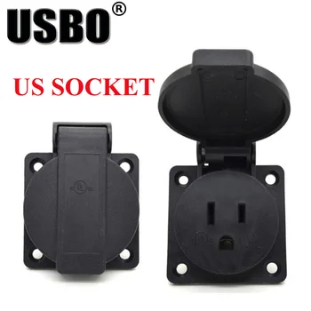 

Black 15A 125V round cover American standard waterproof socket IP54 US AC Power Socket Dustproof Waterproof Industrial outlet