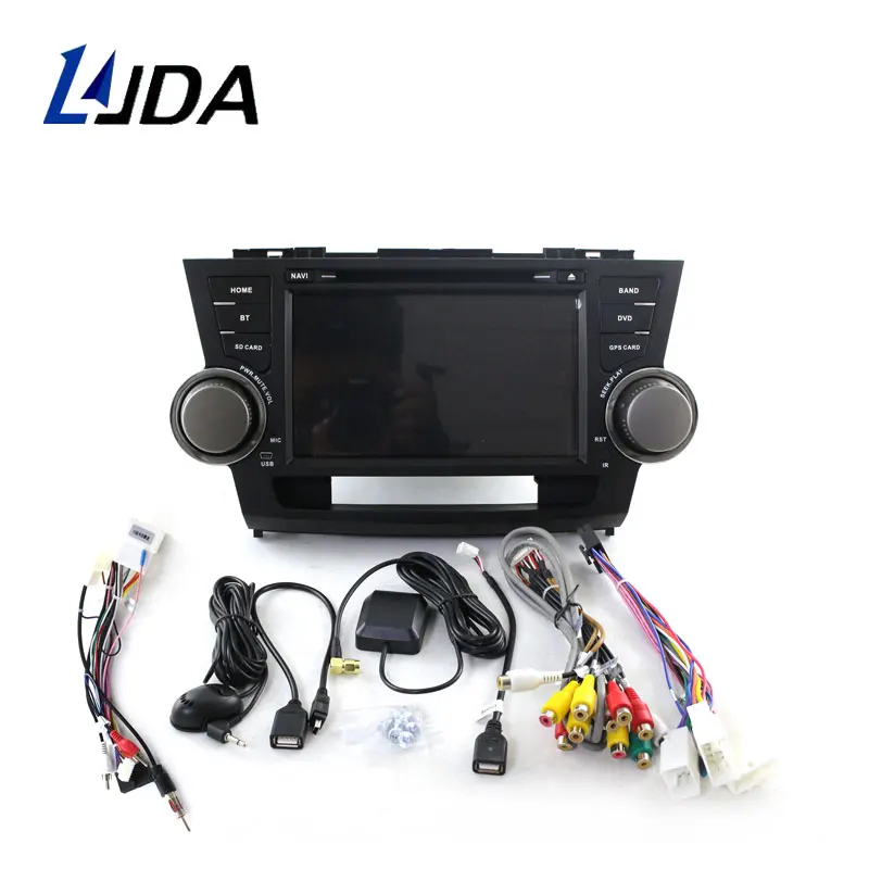 Flash Deal LJDA 2 Din Android 9.1 Car DVD Player For Toyota highlander 2008-2011 Wifi GPS Radio 2G+16G Quad Cores Multimedia Stereo RDS 5