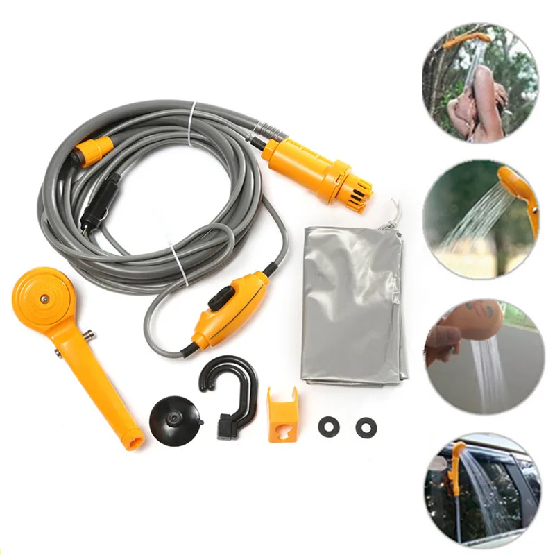

New Portable Car Washer 12V Camping Shower DC Car Shower Washer Set Electric Pump For Outdoor Camping Travel Pet Dog Man Woman