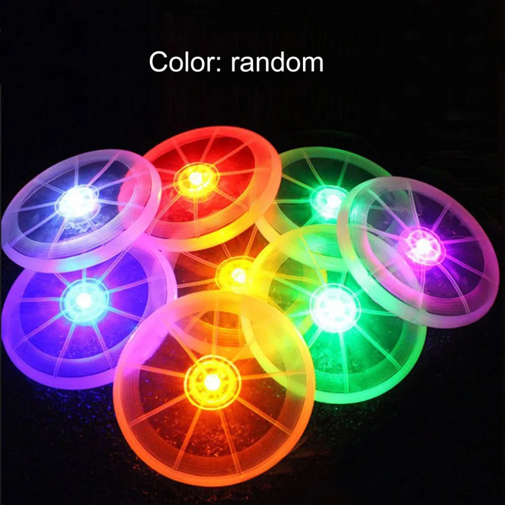 OCDAY 1pcs LED Flying Disk Luminous Flashing Flying Disk Toy Random