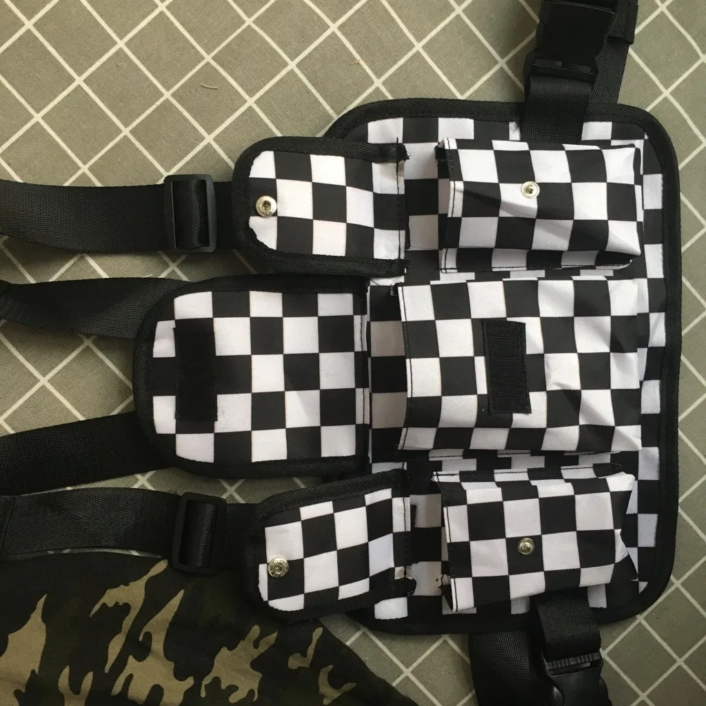 Black & White Checkered Chest Bag