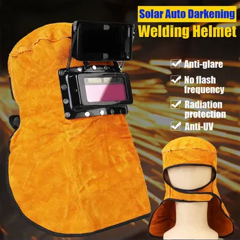 

Solar Auto Darkening Yellow 60mAH Lithium Battery Welder Mask Anti-Glare Lens Welding Helmet Protect Head-Mounted Grinding