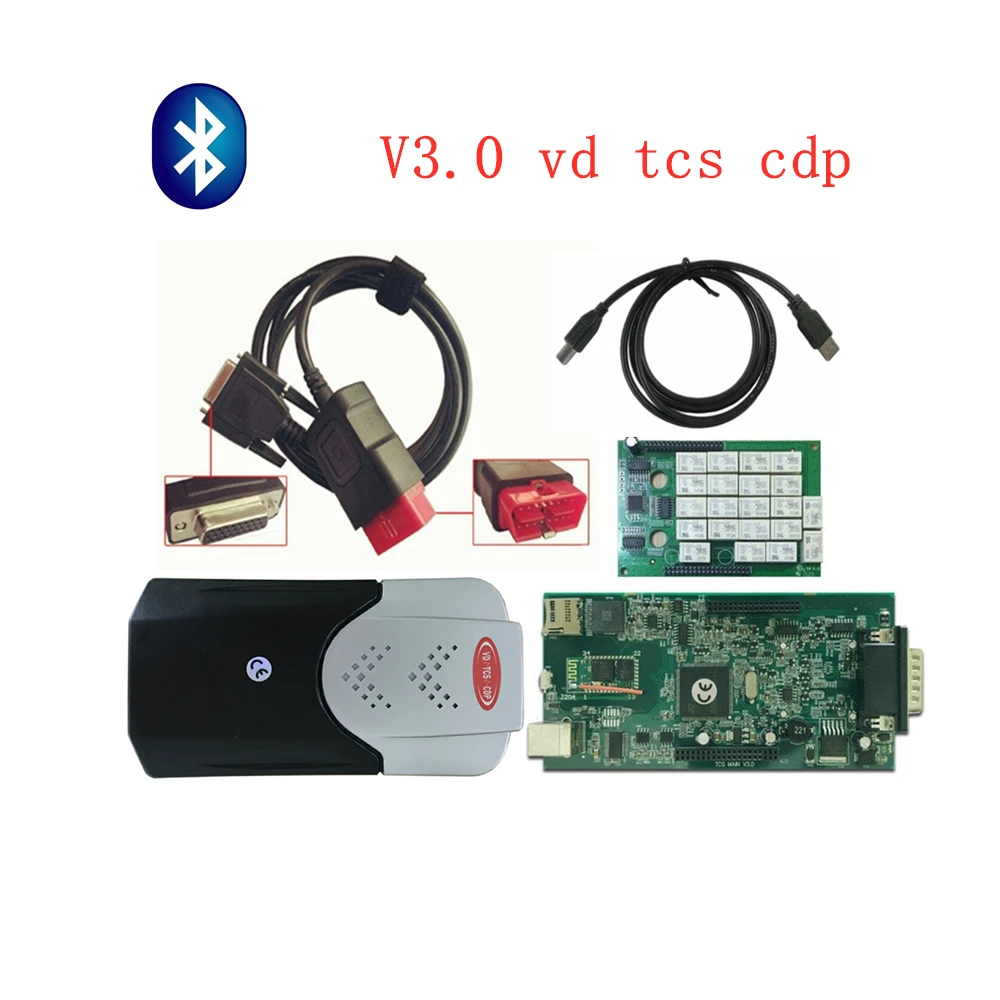 

New Released 2016R0 VD TCS CDP Bluetooth With Double PCB Chip For Car Truck Multibrand Vehicles Diagnostic tool By DHL free ship