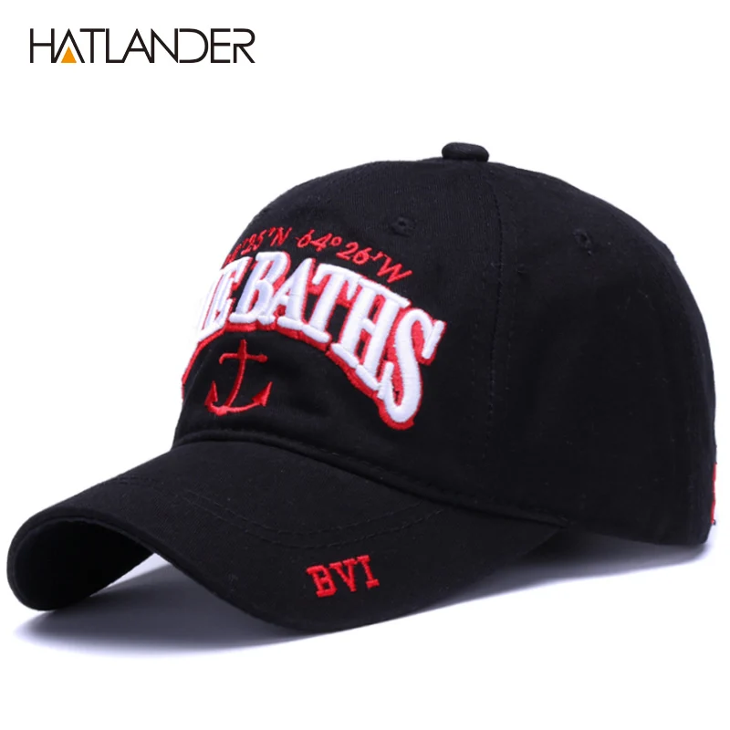 Бейсболка HATLANDER с вышивкой и якорем хлопковая Регулируемая Кепка от солнца для