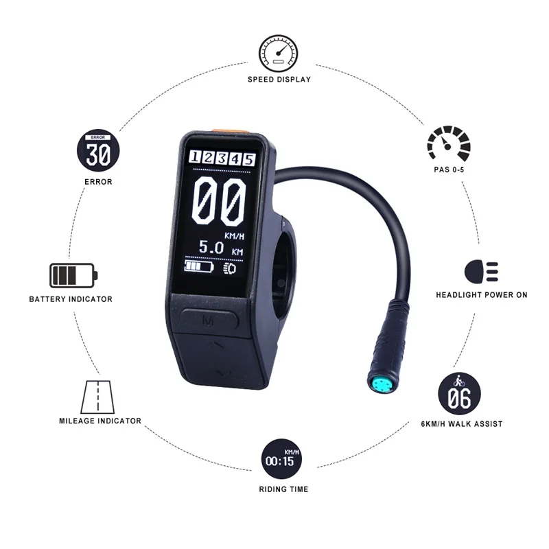Cheap SW102 LCD Mini Electric Bike Display Waterproof Speed Controller For Bafang BBS01 BBS02 BBSHD Mid Motor E bicycle Conversion Kit 2