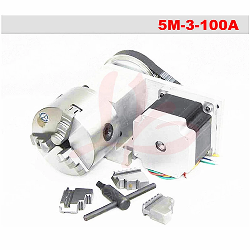 

CNC 4th axis,3 jaw Chuck 100mm CNC 4th axis ( A aixs, Rotary axis ) with chuck for cnc router cnc miiling planner