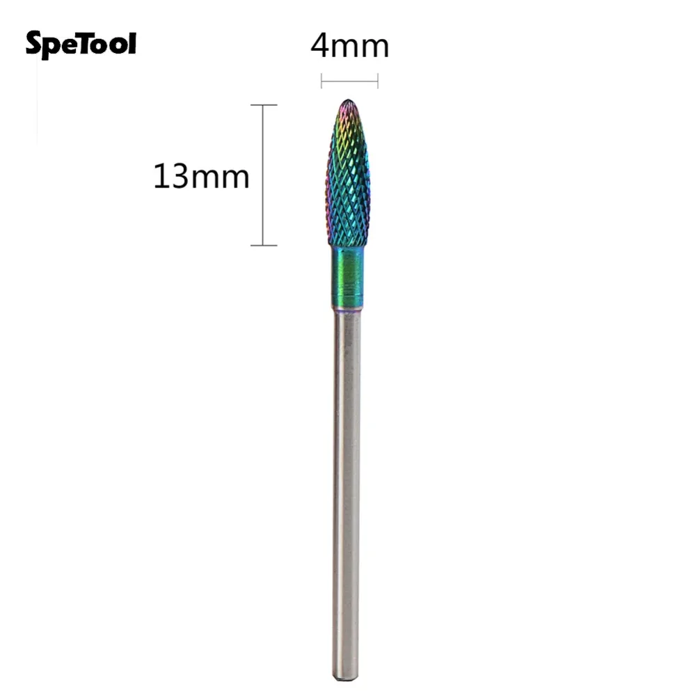  SpeTool Multi-color Coated Tungsten Carbide Nail Drill Bit For Electric Manicure Machines Pedicure 