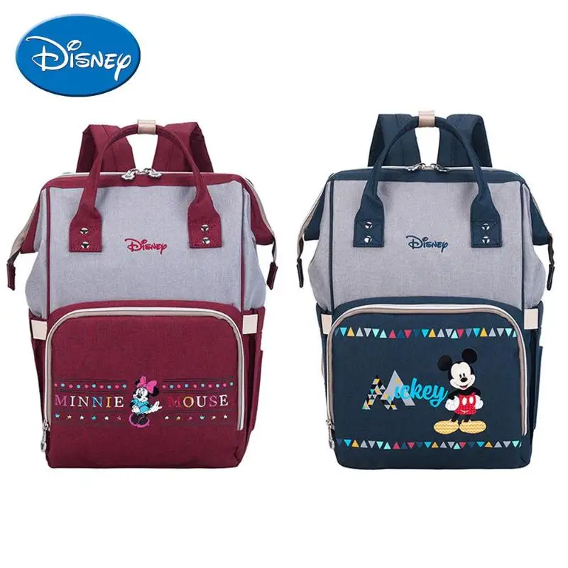 

Disney Mummy Diaper Bags Baby Nappy Changing Nursing Bag Large Capacity Travel Backpacks Minnie Mickey Mouse Women Shoulder Bags