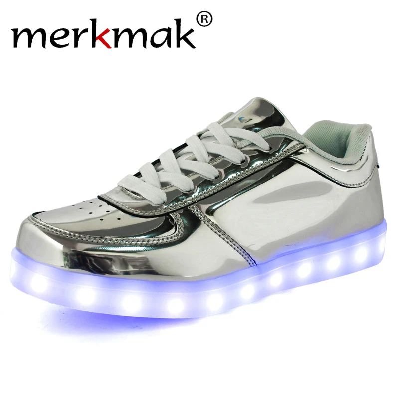 aliexpress buy merkmak gold silver fashion led light up lumineuse flat shoes aliexpress buy merkmak gold silver fashion led light up lumineuse flat shoes