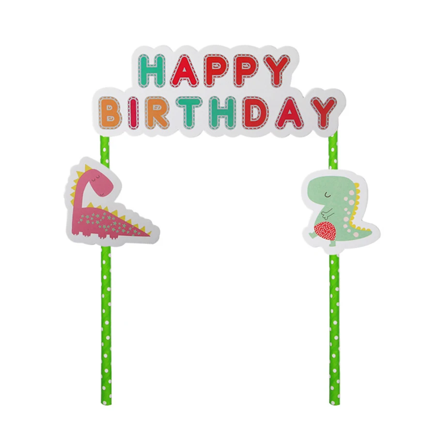 Мультфильм зеленый динозавр тема баннер одноразовые, для капкейков обертка для приготовления попкорна коробочка, мыльница для детей День рождения украшения