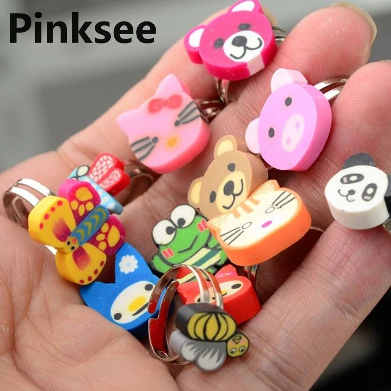 6pcs Polymer Clay Rings Mixed Pretty Wholesale Jewelry Lot Fashion