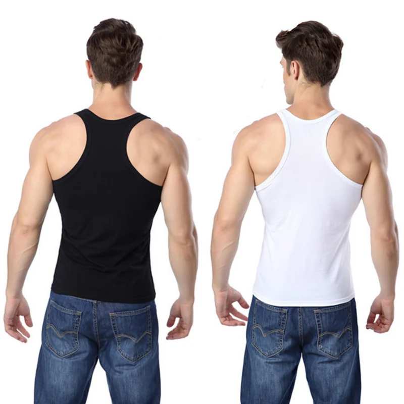 New Mens Cotton Tank Tops Square Neck Vest Sleeveless T-Shirt G Top Sport Tee