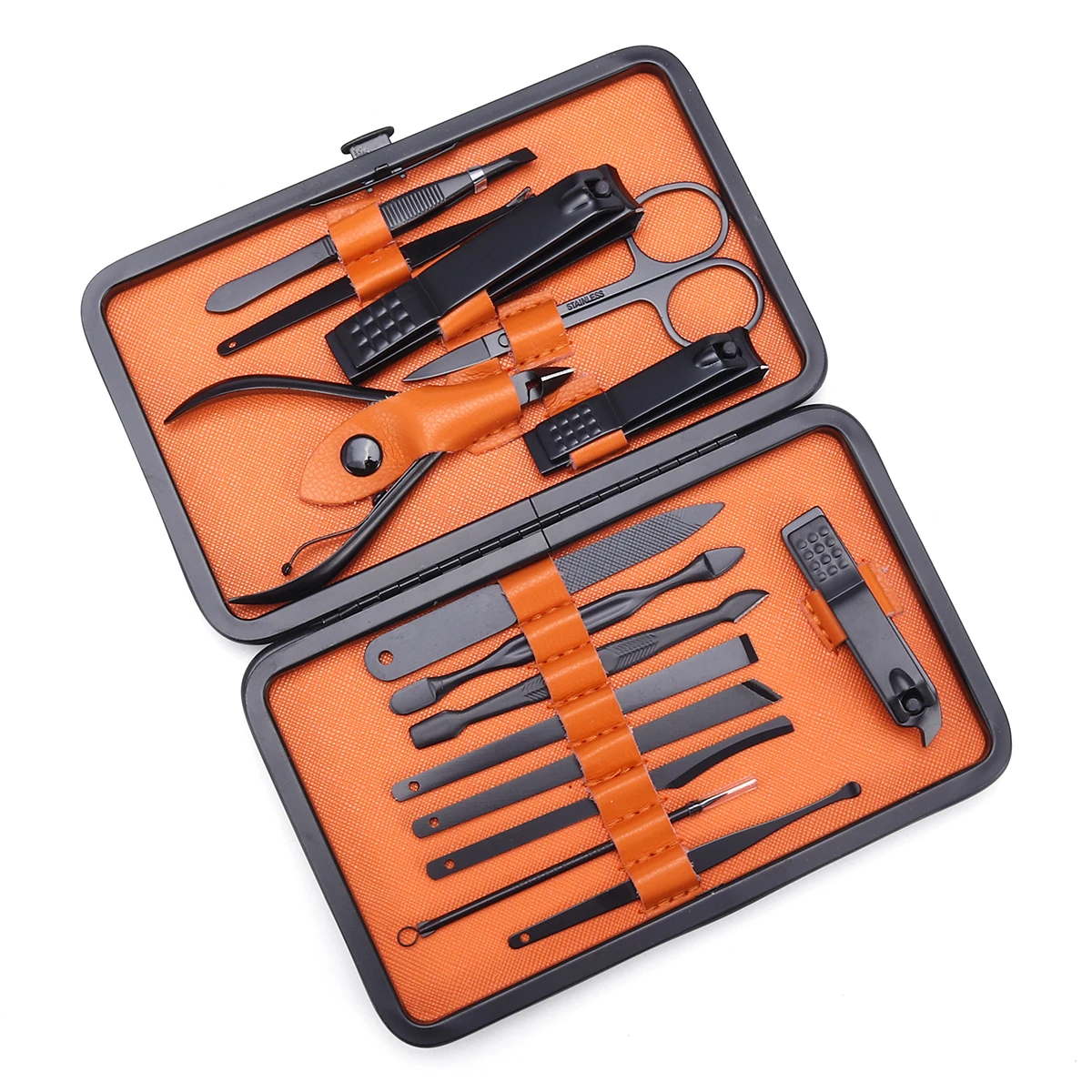

15 In 1 Nail Art Manicure Tools Set Nails Clipper Scissors Tweezer Knife Manicure Sets Stone Pattern Case For Nail Manicure