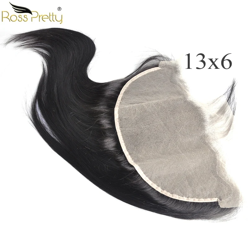 

Peruvian Straight Transparent Lace Front 13x6 Pre plucked Ear by Ear Lace Frontal Nature Remy Human Hair Ross Pretty Brand