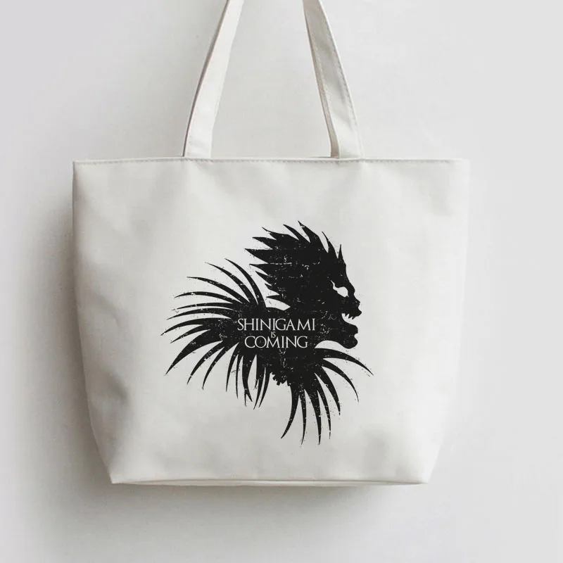 

FOR Anime the Shinigami is Coming Japanese Anime Canvas Tote bags Cartoon Shopping bag school Shoulder Bag GA693
