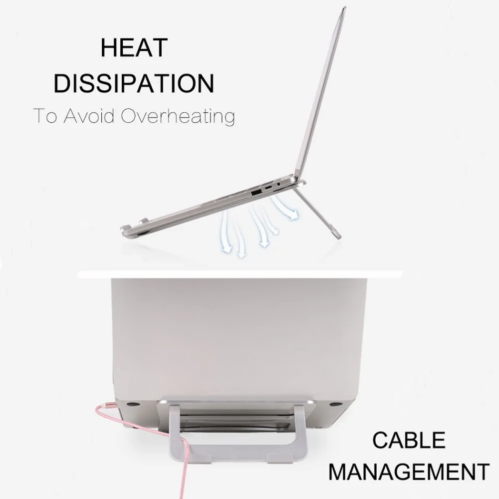 Металлическая складная подставка для планшета из алюминиевого сплава Настольная компьютерная охлаждающая Портативная подставка для ноутбука