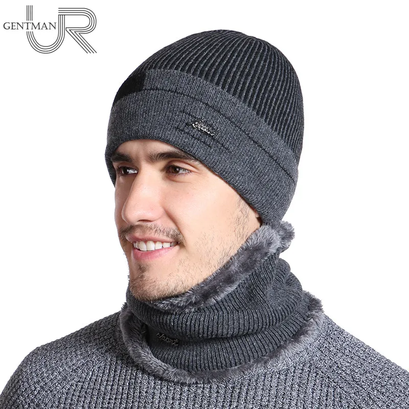 New Winter Hat For Men Casual Skullies Beanies Hats Stripe Design