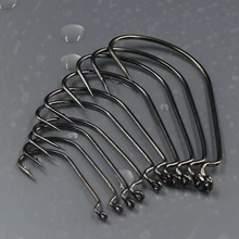 100 шт Crank рыболовные крючки снасть из высокоуглеродистой стали червячный крючок с зазубриной для мягкой приманки 5#4#3#2#1#1/0#2/0#3/0#4/0#5/0