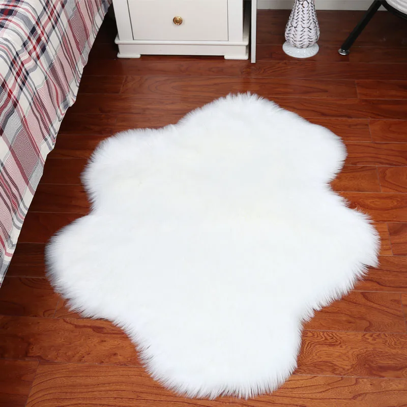 Облако меховой ковер прикроватная тумбочка для спальни одеяло туалетный столик табурет ковер Имитация шерсти Коврик для пола плюшевый простой ковер модные коврики