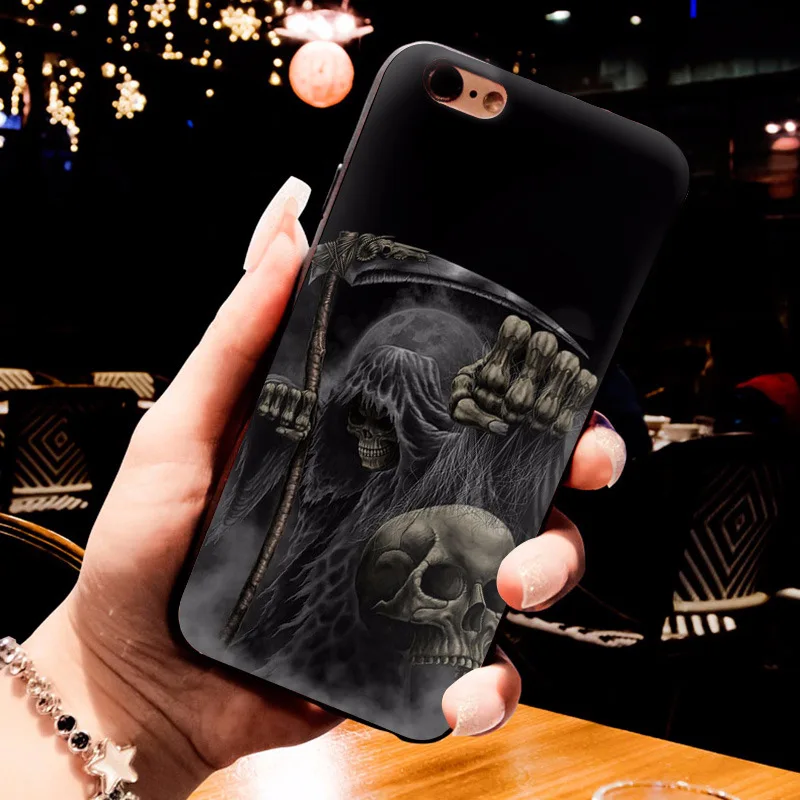 MaiYaCa Grim Reaper Череп Скелет Роскошный Гибридный чехол для телефона для iPhone 6S 6plus 7plus 8 8Plus X XS MAX XR 5 5S 11pro max чехол