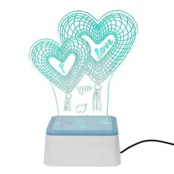 3D светодиодный Ночные огни окружающей среды настольная лампа USB Мощность украшения дома ребенка Украшения в спальню освещения дети