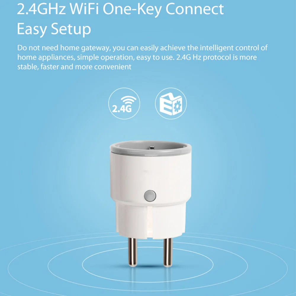  Rdxone Wifi Smart EU Socket 16A/10A WiFi Plug Networks Electrical Timing Remote Control Work with A