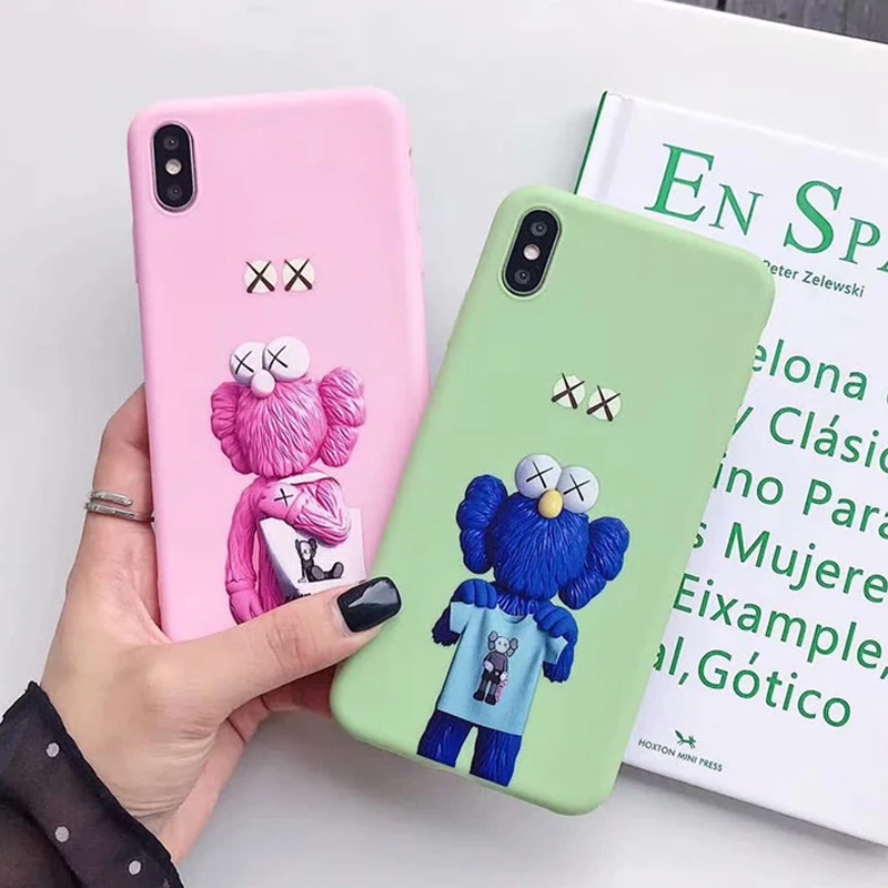 

JAMULAR Sesame Street Cartoon Silicone Fitted case For iPhone 6 6s X XS MAX XR 7 8 Plus Candy Color Soft Matte Phone Cover Shell
